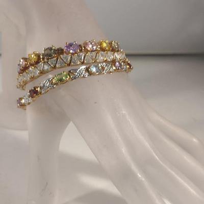 Collection of Gold Tone Sterling 925 Bracelets (#55)