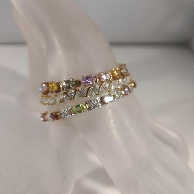 Collection of Gold Tone Sterling 925 Bracelets (#55)