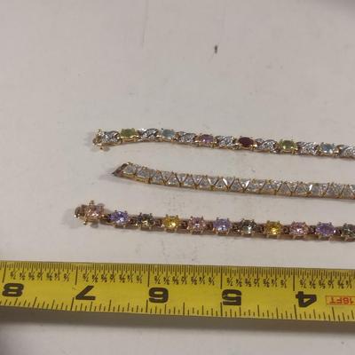 Collection of Gold Tone Sterling 925 Bracelets (#55)