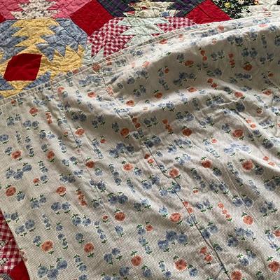 UD760 Antique Multi Colored Handmade Quilt