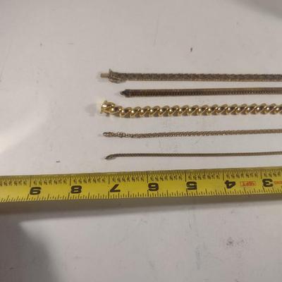 Collection of Gold Tone Sterling 925 Bracelets (#56)