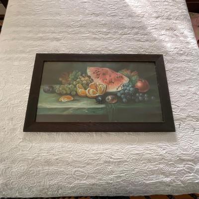 UD763 Lot of 3 Antique Victorian Framed Fruit Prints