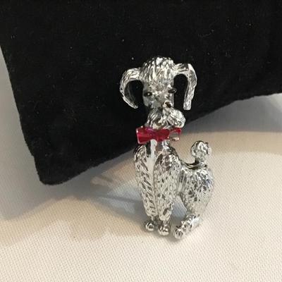 Vintage Silvertone Dog Brooch