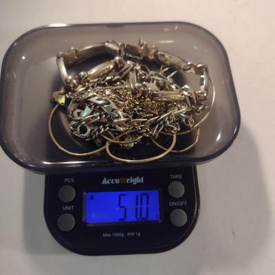 Collection of Sterling Silver 925 Bracelets and Necklaces- Approx Total Weight 51.0 Grams (#57)