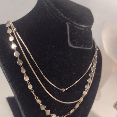 Collection of Sterling Silver 925 Bracelets and Necklaces- Approx Total Weight 51.0 Grams (#57)