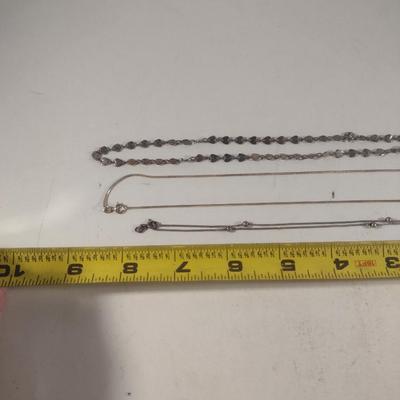 Collection of Sterling Silver 925 Bracelets and Necklaces- Approx Total Weight 51.0 Grams (#57)