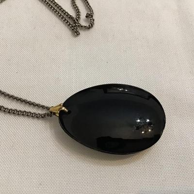 Vintage Glass Cameo Necklace