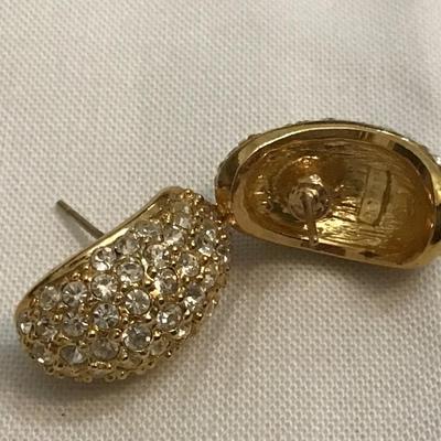 Roman Gold Tone Sparkling Stud Earrings