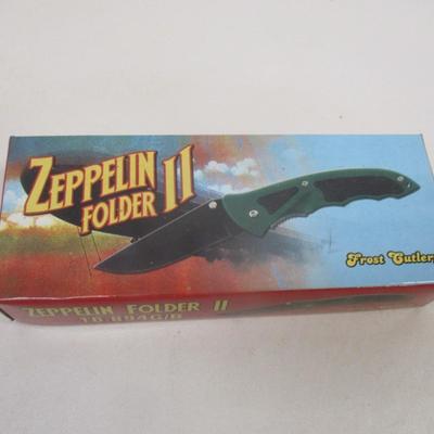 Set Of 10 New Zeppelin Folder II Comes With Sheath & Pocket Clip Frost Cutlery Knives 16-894G/B #7