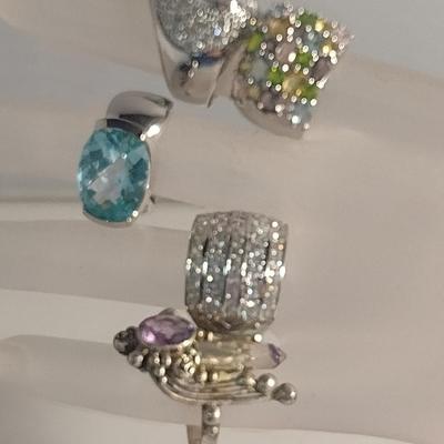 Collection of Sterling Silver 925 Rings- Assorted Sizes (#58)