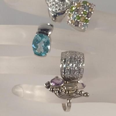 Collection of Sterling Silver 925 Rings- Assorted Sizes (#58)
