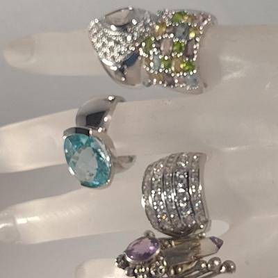 Collection of Sterling Silver 925 Rings- Assorted Sizes (#58)