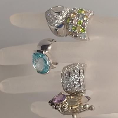 Collection of Sterling Silver 925 Rings- Assorted Sizes (#58)