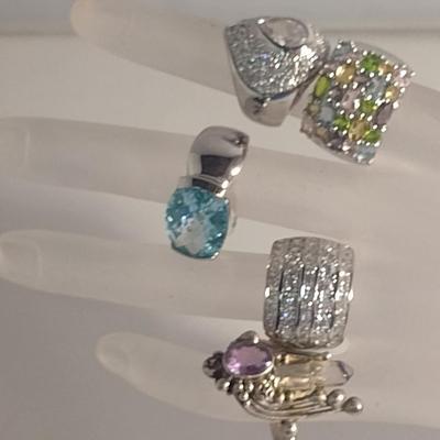 Collection of Sterling Silver 925 Rings- Assorted Sizes (#58)