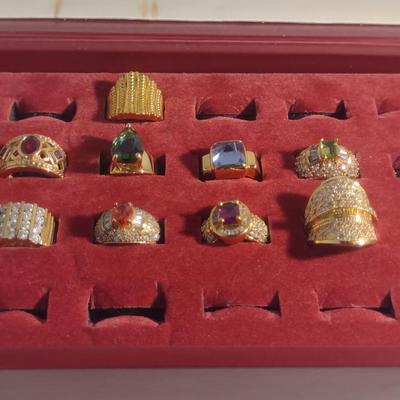 Collection of Gold Tone Sterling Silver 925 Rings- Assorted Sizes (#60)