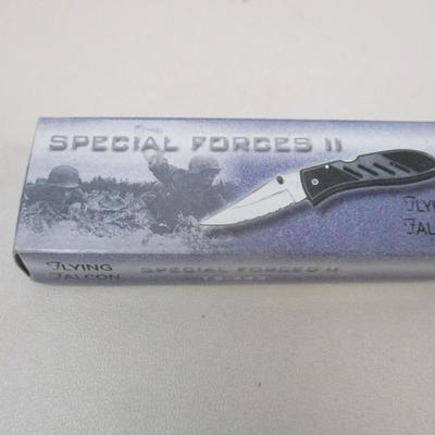 Set of 12 New Black Special Forces II Pocket Knives Flying Falcon 15-343 #14
