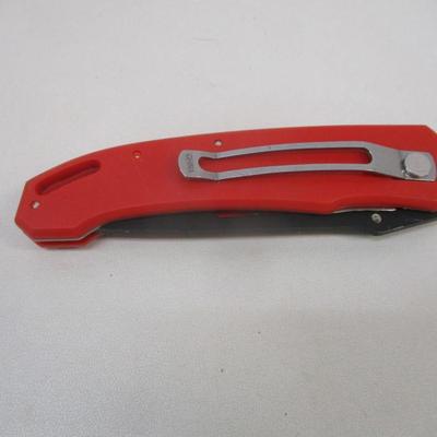 Set of 12 New Red/Black American Fire Fighter Pocket Knives Frost Cutlery 15-222FF #20