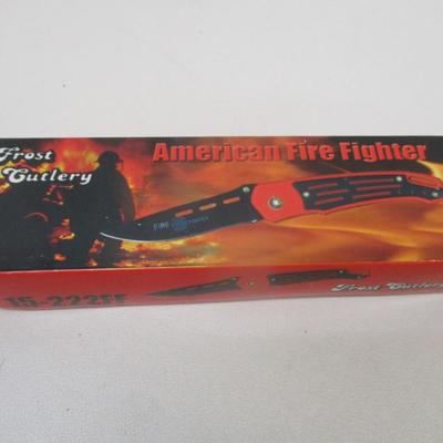 Set of 12 New Red/Black American Fire Fighter Pocket Knives Frost Cutlery 15-222FF #20