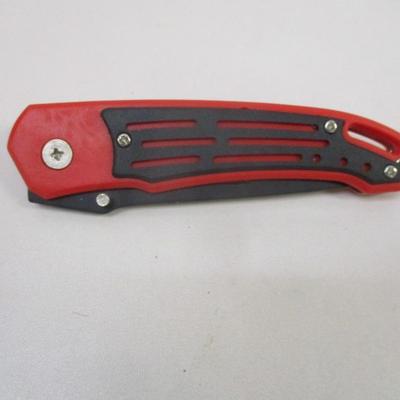 Set of 12 New Red/Black American Fire Fighter Pocket Knives Frost Cutlery 15-222FF #20