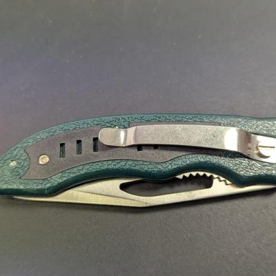 Set Of 11 New Black/Green Terminal Folder Pocket Knives Frost Cutlery 18-035G #24