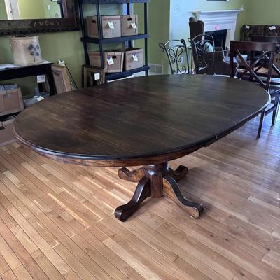 Solid Wood Dining Table with Leaf (DR-DZ)