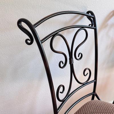 Two Pier 1 Mediterranean Style Wrought Iron Chairs (PB-DZ)