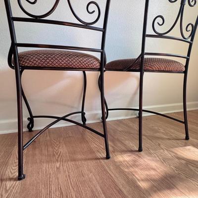 Two Pier 1 Mediterranean Style Wrought Iron Chairs (PB-DZ)