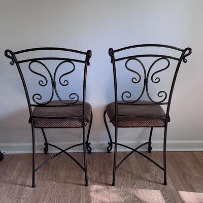 Two Pier 1 Mediterranean Style Wrought Iron Chairs (PB-DZ)