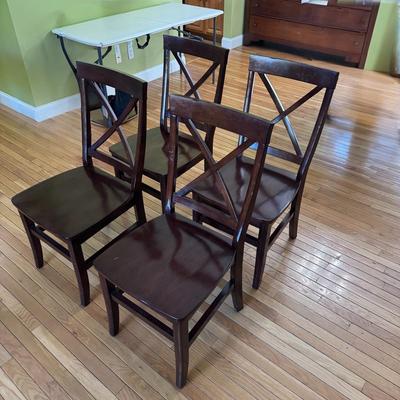 Four Pier 1 Cross Back Dining Chairs (DR-DZ)