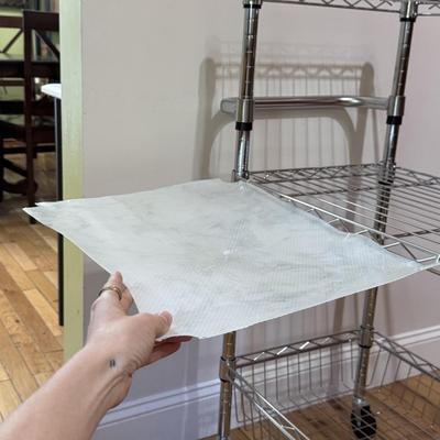 Chrome Rolling Kitchen Cart w/ Butcher Block Top (K-DZ)