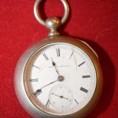 HAMPDEN WATCH COMPANY KEY WIND DUEBER CASE POCKET WATCH /KEY WIND