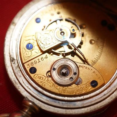 HAMPDEN WATCH COMPANY KEY WIND DUEBER CASE POCKET WATCH /KEY WIND