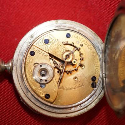 HAMPDEN WATCH COMPANY KEY WIND DUEBER CASE POCKET WATCH /KEY WIND