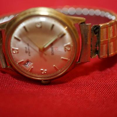 HELBROS MANS 1950'S WRIST WATCH -FRANCE/ GOLDFILLED AIRFLEX BAND