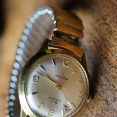 HELBROS MANS 1950'S WRIST WATCH -FRANCE/ GOLDFILLED AIRFLEX BAND