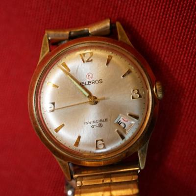 HELBROS MANS 1950'S WRIST WATCH -FRANCE/ GOLDFILLED AIRFLEX BAND