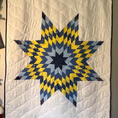 Hand stitched hanging display quilt. 49x61in