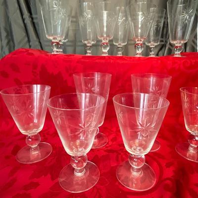 MCM Sevron Starfire Wine Glasses, two sizes