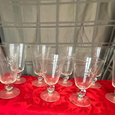 MCM Sevron Starfire Wine Glasses, two sizes