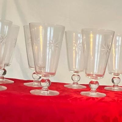 MCM Sevron Starfire Wine Glasses, two sizes