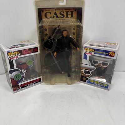 LOT 117 Funko Pop- Eddie and Sir Mix-a-lot Collectibles & Sota Toys Johnny Cash Figurine