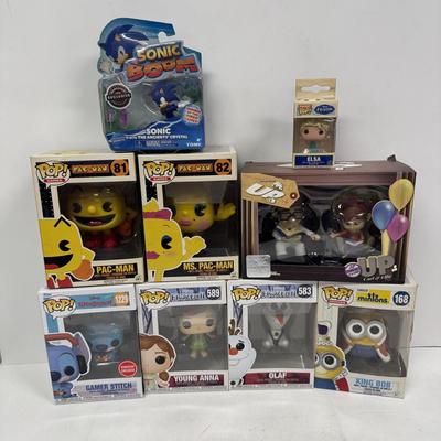 LOT 176: Tomy’s Sonic, Disneys Carl and Ellie and a Slew of Various Funko Pop Figures