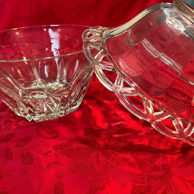Vintage Imperial Open Lace Edged Bowl, Princess House Bowl, Battery Candles