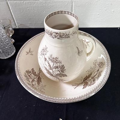T&R Boote Ironstone wash basin & pitcher