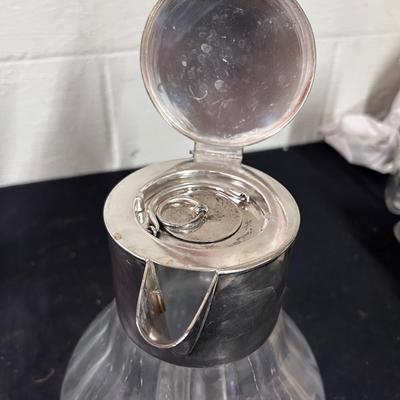 Vintage glass & silver-plate pitcher