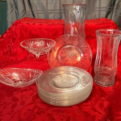 MCM Sevron Starfire Salad Plates - 9, Vases, Candy Dishes