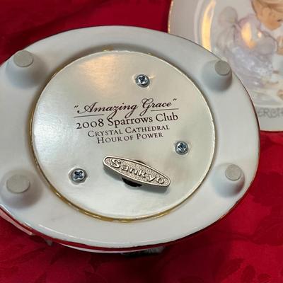 Precious Moments Plates, Sankyo Birds Music Box, plus