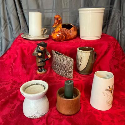 Vintage German Erzgebirge (Rauchermann) with Mugs, Planters, Candle/Holder