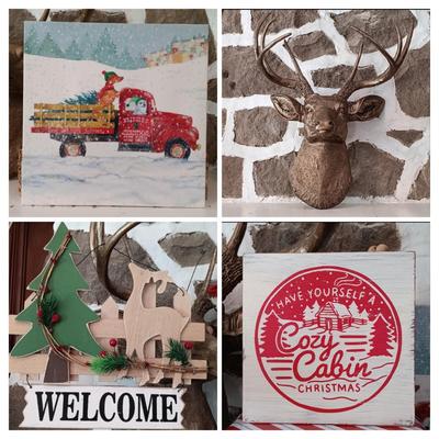 LOT 30: Collection of Rustic Holiday Decorations