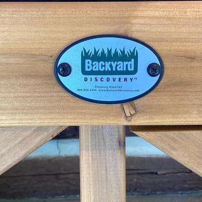 LOT 55: Hanging Wooden Porch Swing with Metal Chain by Backyard Discovery